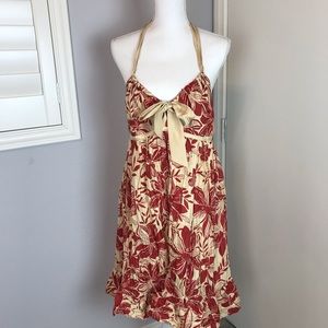 Banana Republic silk pleated halter dress size 12P